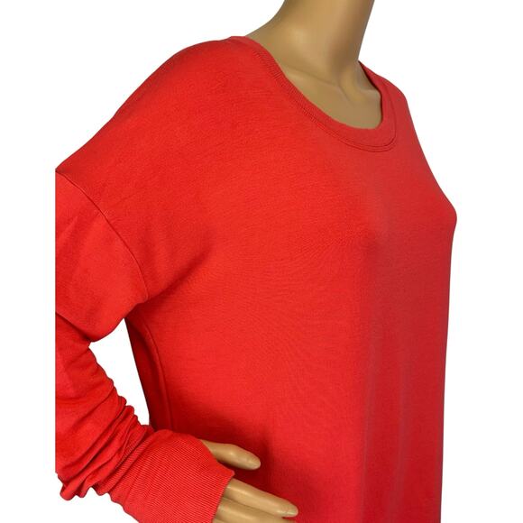 Athleta Coaster Luxe Sweatshirt Coral Red Orange Modal Size M - Picture 8 of 11